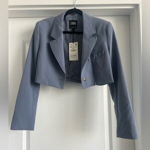 Blue Cropped Blazer